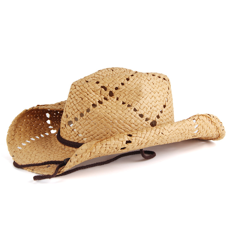 Cowboy Hat Straw - Unisex Vrouwen Mannen Retro Holle-Out Ademend